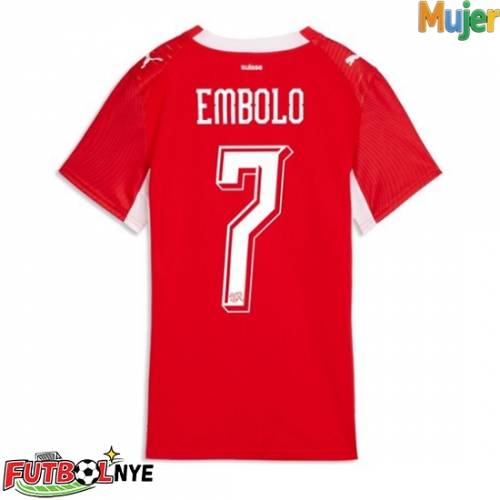 Camiseta Suiza Breel Embolo #7 Primera Equipación para mujer Mundial 2026 manga corta
